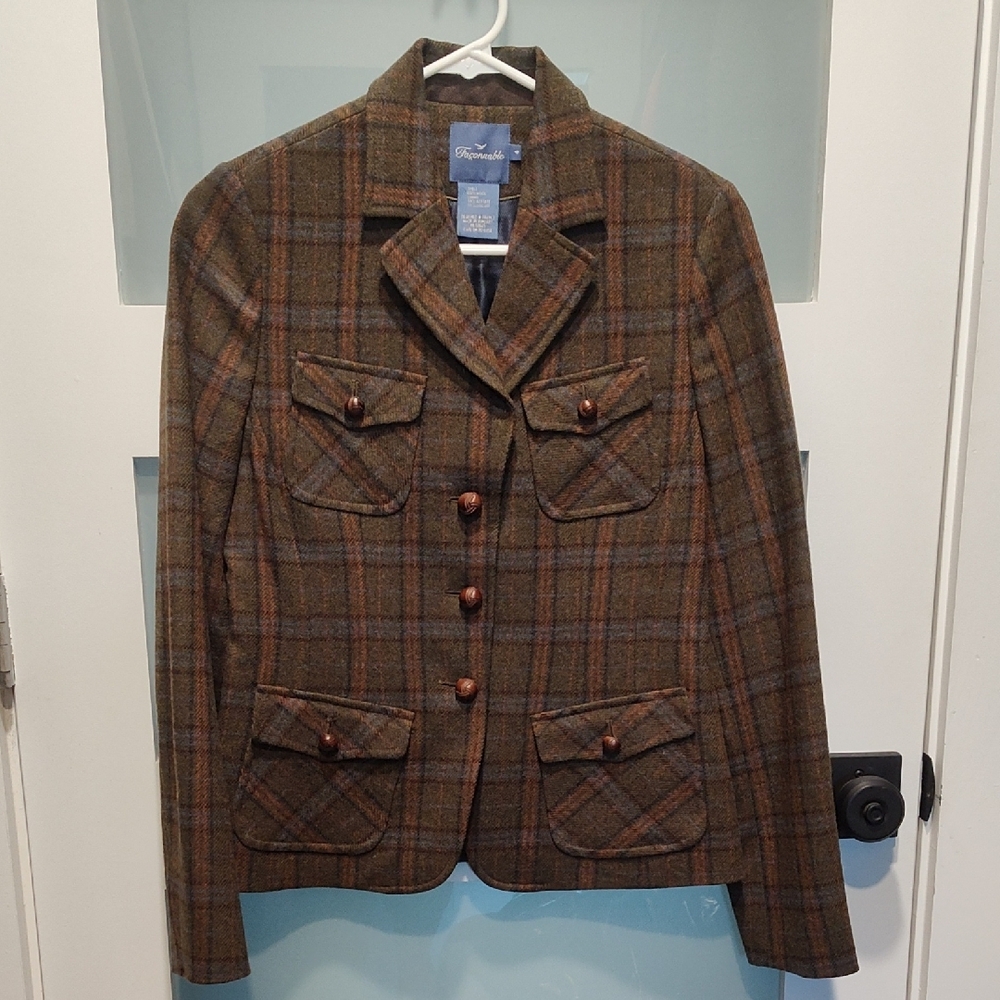 Brown Plaid Women's Jacket